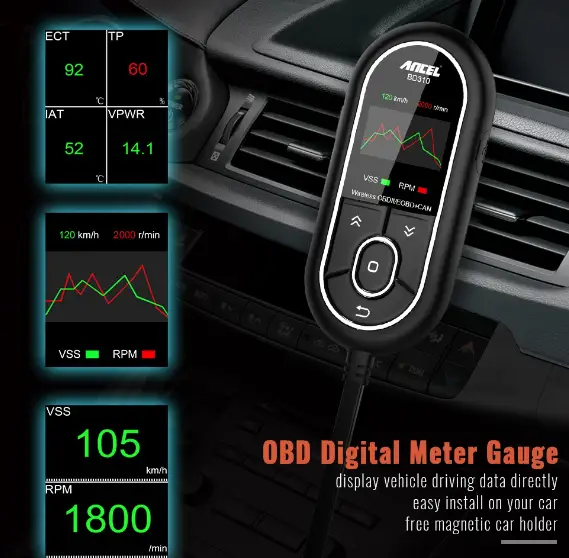 Ancel BD310 Bluetooth 4.0 OBD2 Scanner Auto Digital Gauge by salelink.co.nz