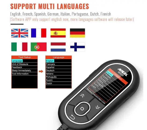 Ancel BD310 Bluetooth 4.0 OBD2 Scanner Auto Digital Gauge by salelink.co.nz