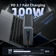 techplus 100W 4-Port GaN Desktop Charging Station – 3 USB-C, 1 USB-A | 1.8M Power Cord (AU9) - Black 100W 4-Port GaN Desktop Charging Station – 3 USB-C, 1 USB-A | 1.8M Power Cord (AU9) - Black