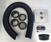 Autoterm 4D Diesel Heater- Single Marine Outlet installation kit components including ducting and controller.