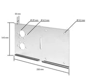 Autoterm 4D Diesel Heater- Single Marine Outlet installation mounting plate dimensions and specifications