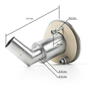Autoterm 4D Diesel Heater- Single Marine Outlet installation exhaust outlet with dimensions and specifications.