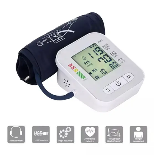 Blood Pressure Monitor Upper Arm Automatic BP Machine Monitor Cuff Circumference 22-48cm by salelink.co.nz