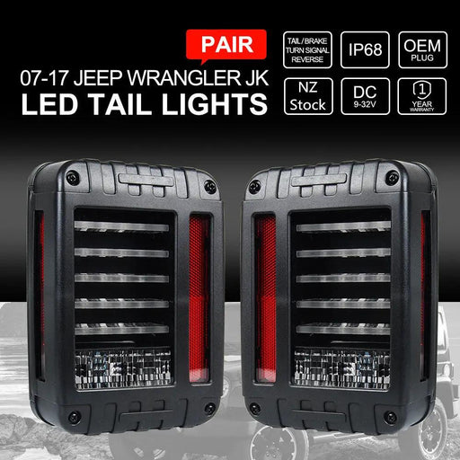 Pair LED Tail Lights Brake Rear Signal Reverse OEM For Jeep Wrangler JK 07-17 by salelink.co.nz