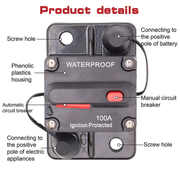 Car Circuit Breaker Fuse Reset - 100A by salelink.co.nz
