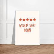 Would Visit Again by Blank Wall Print Shop
