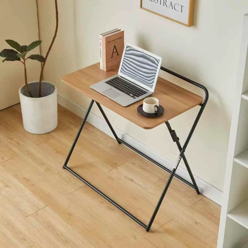 Amber Folding Desk Black Frame with Walnut Desktop by sue-e furniture