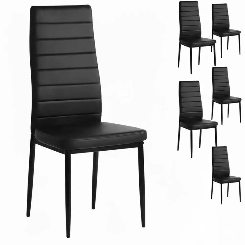 Buxton Black PU Leather Dining Chair Set of 6 by sue-e furniture