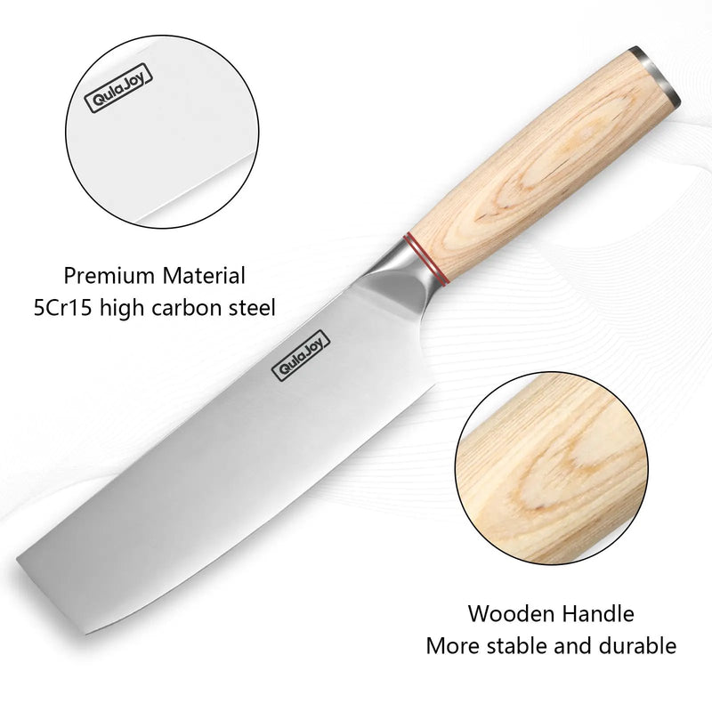 Vegetable Cleaver - Japanese Cleaver 6.5 Inch Chopping Knife High Carbon Stainless Steel Knives With Wooden Handle 6.5 Inch Cleaver Knife - Paring Knife by China Dropship