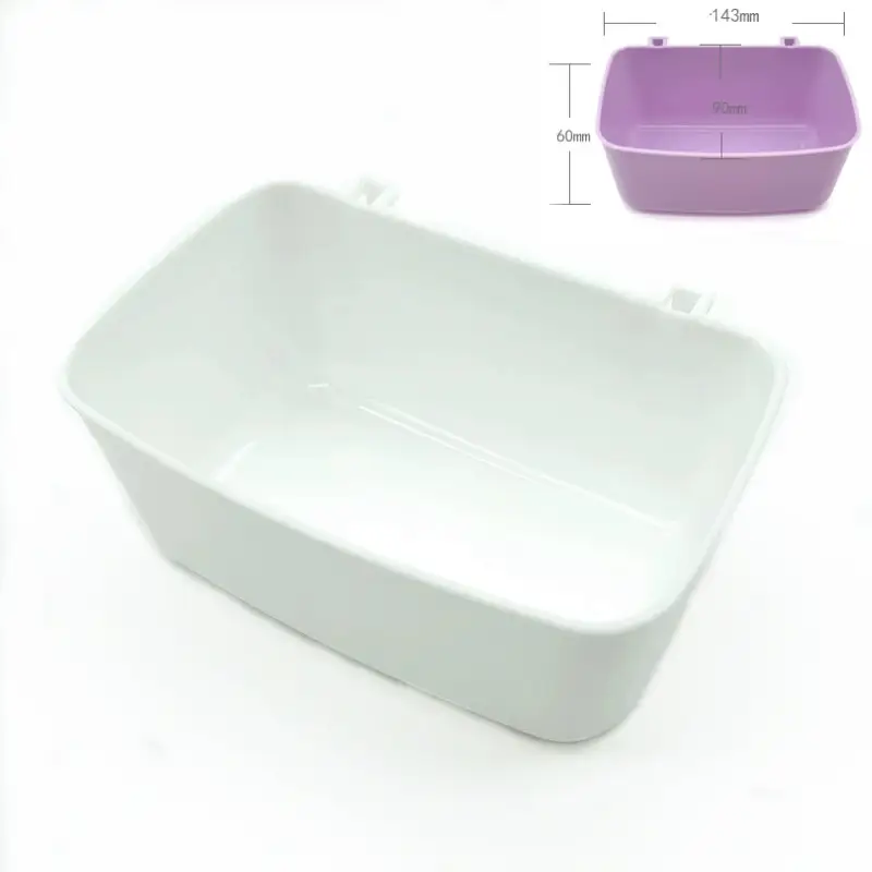 Pet Feeder Waterer Bowl with Hook Hanging Design White by dealonline.co.nz
