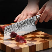 Household Minimalist Wooden Handle Kitchen Knife Silver by China Dropship