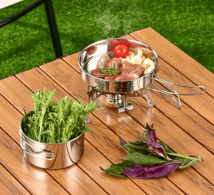 Outdoor Cookware Set - 304 Stainless Steel Camping Utensils Kit HW2011 by ECOTREK