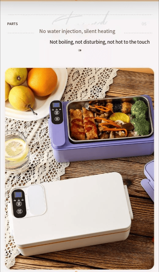 Mead's Supply & Equipment Outfitters limited Camp Cooking Electric Heated Lunch Box XL Cordless Self Heating Keep Warm Stainless Inner Electric Heated Lunch Box XL Keep Warm Stainless