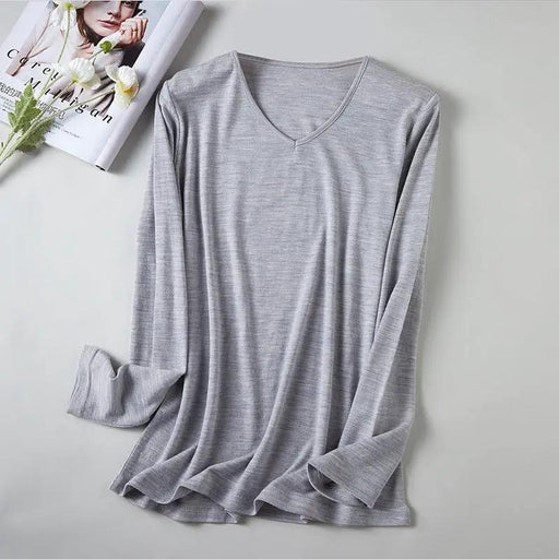 Women's V-Neck Merino Wool Thermal Base Layer - Slim Fit Long Sleeve | Winter Layering by Mead's Supply & Equipment Outfitters limited
