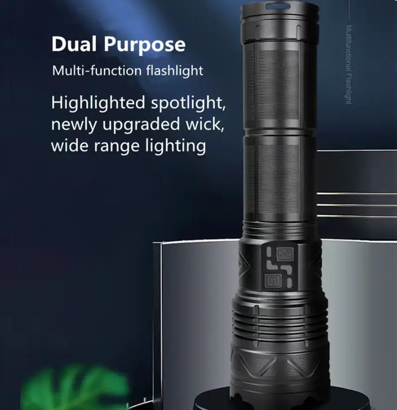 Long Range Powerful USB Input and Output Rechargeable LED Flashlight 30W 1500m by dealonline.co.nz