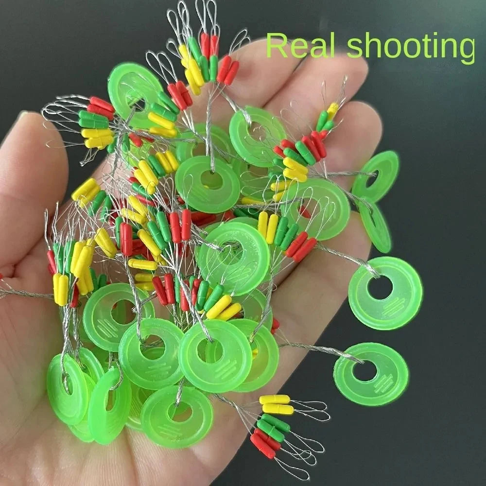 600pcs 100 Groups Float Rubber Stopper Fishing Bobber Stopper Float Oval Bean Space Fishing Line Tackle Accessories - Action Outdoors Kiwi