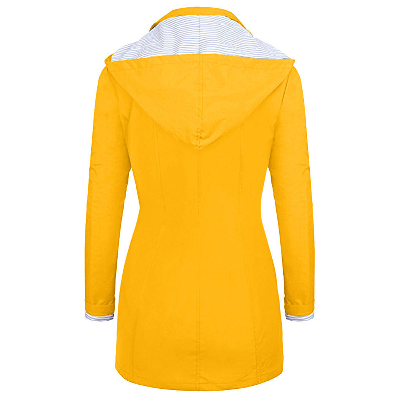 Womens Lightweight Waterproof Rain Jacket With Packable Hooded Shell