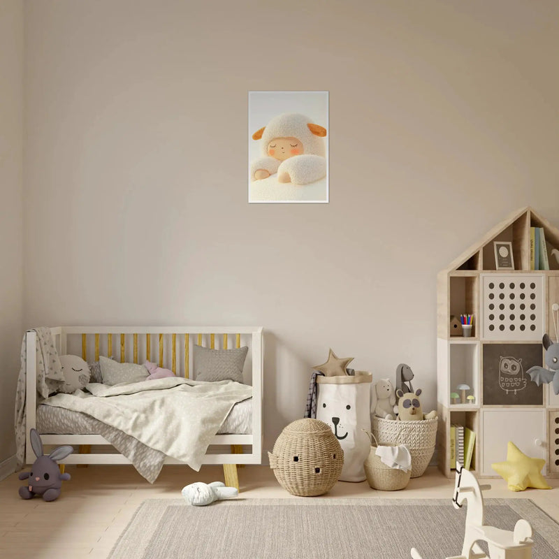Fluffy Sheep Asleep by Blank Wall Print Shop