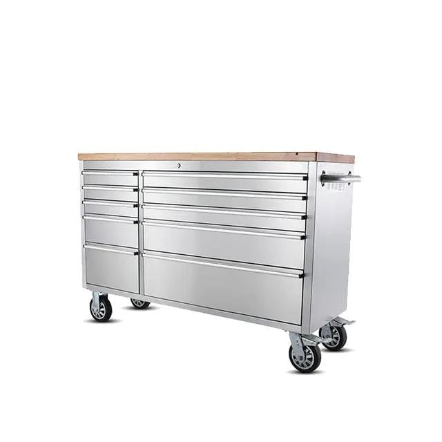 55 inch Stainless Steel 10 Drawer Work Bench tool chest Tool Box Chest Cabinet by Kiwi Grab