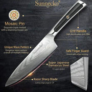 6.5 Inch Kitchen Cutlery Japanese Knife Damascus Steel Meat Cleaver - 6.5Inch by China Dropship