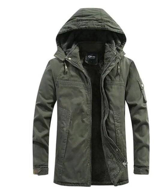 Mens Plush Washed Jacket With Soft Fleece Lining Relaxed Fit Casual Outerwear