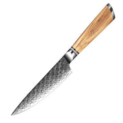 Damascus Steel Olive Wood Chefs Knife DSR132 Sharpening Steel by China Dropship