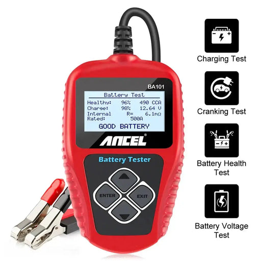 BA101 Car Battery Tester – 12V Load Analyzer (100–2000 CCA) by Habicare