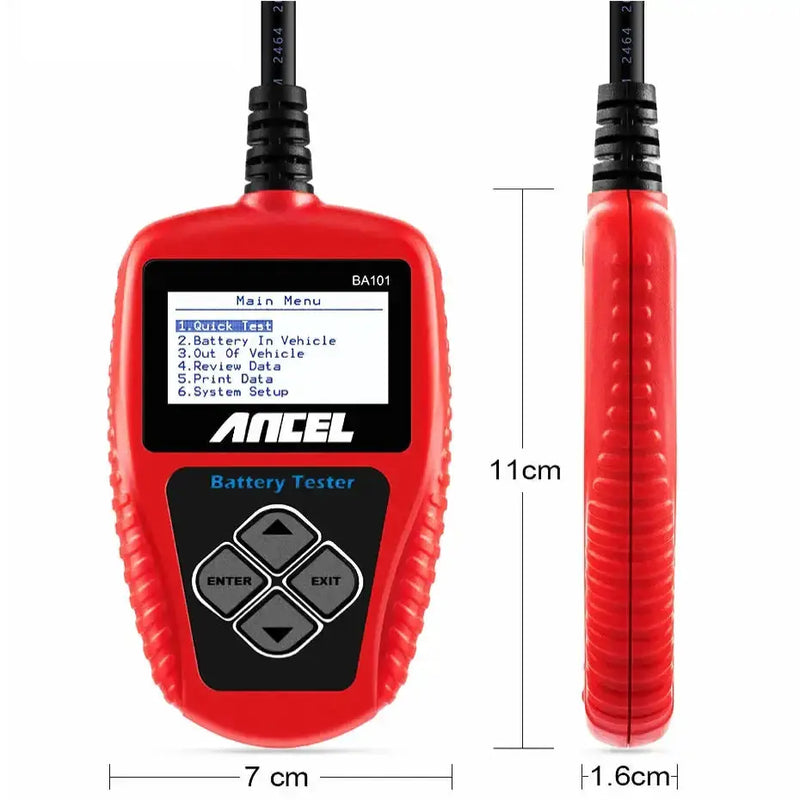 BA101 Car Battery Tester – 12V Load Analyzer (100–2000 CCA) by Habicare