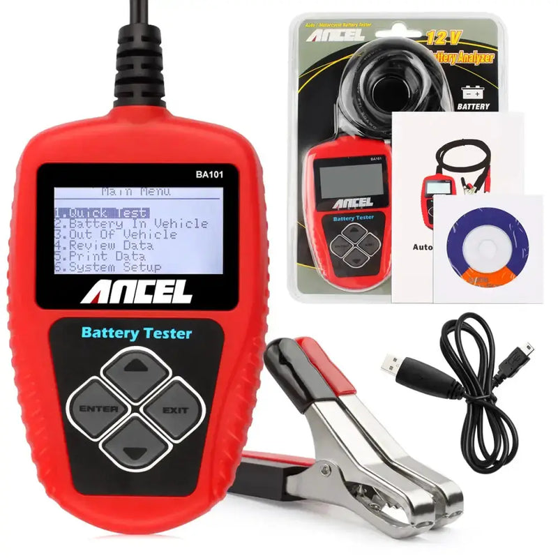 BA101 Car Battery Tester – 12V Load Analyzer (100–2000 CCA) by Habicare