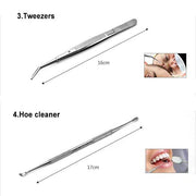 6PCS Dental Hygiene Tools Teeth Cleaning Kits Mirror Scraper Pick Scaler Tweezer by salelink.co.nz