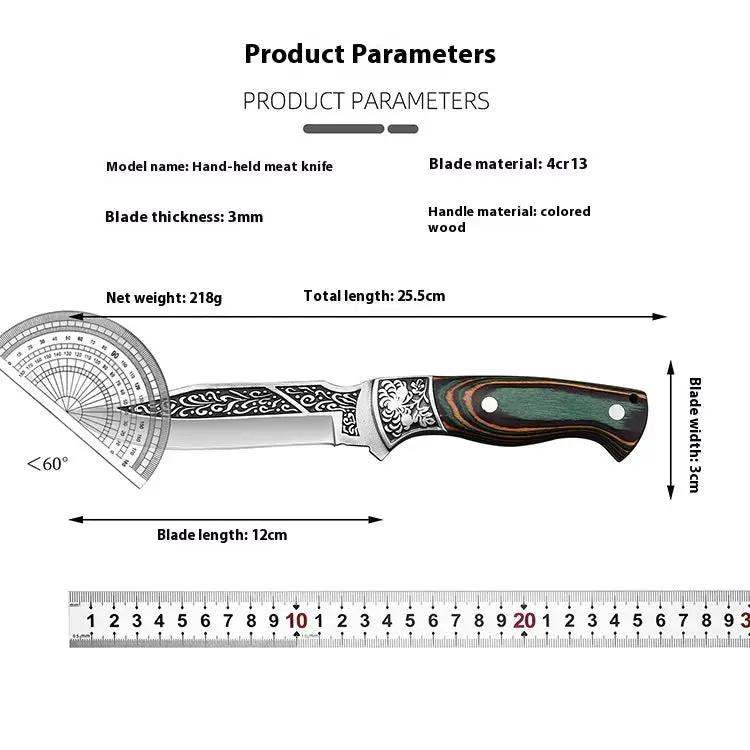 Stainless Steel Portable Portable Handle Meat Kitchen Knife Green No 7 Knife Leather Case by China Dropship