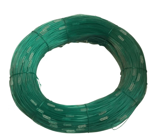 Backbone 215KG 2.2MM Green 2.0M Moulded Stops 1000 meters longline wire in a coil.