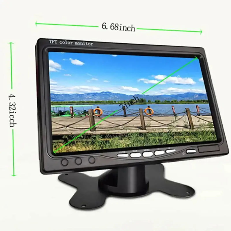 Backup Reverse Camera with 7" LCD Monitor – Easy Install 12V/24V CVBS by Habicare