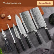 Household Kitchen Knife Suit Laser Pattern Stainless Steel Kitchen Knives 6piece Set Of Knives by China Dropship