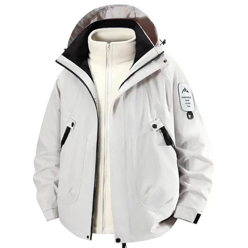 Unisex 3-in-1 Detachable Outdoor Jacket Waterproof Windproof Mountain Coat by dealonline.co.nz