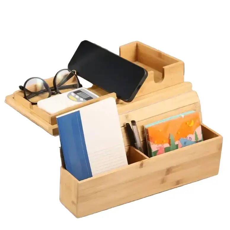 Habicare Foldable Bamboo Sofa Armrest Tray with Cup Holder Foldable Bamboo Sofa Armrest Tray with Cup Holder