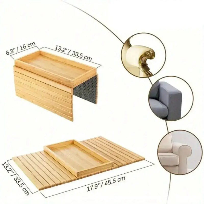 Bamboo Sofa Armrest Storage Rack by Habicare