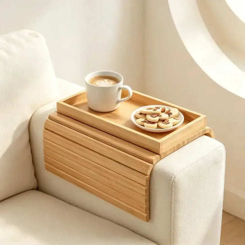 Bamboo Sofa Armrest Storage Rack by Habicare