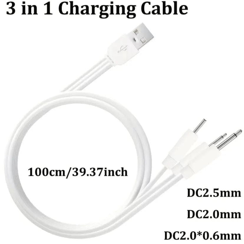 9eight5 Electronics Accessories Barrel Jack 3 in 1 Power Cable - (White) 1m Barrel Jack 3 in 1 Power Cable - (White) 1m
