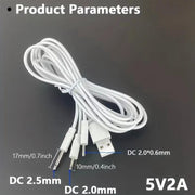 9eight5 Electronics Accessories Barrel Jack 3 in 1 Power Cable - (White) 1m Barrel Jack 3 in 1 Power Cable - (White) 1m