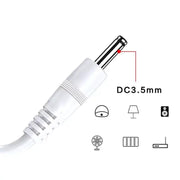 9eight5 Electronics Accessories Barrel Jack Power Cable - 3.5mm x 1.35mm charger (White) 1m Barrel Jack Power Cable - 3.5mm x 1.35mm charger (White) 1m