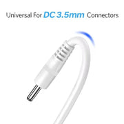 9eight5 Electronics Accessories Barrel Jack Power Cable - 3.5mm x 1.35mm charger (White) 1m Barrel Jack Power Cable - 3.5mm x 1.35mm charger (White) 1m