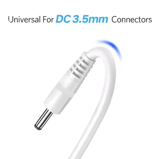 9eight5 Electronics Accessories Barrel Jack Power Cable - 3.5mm x 1.35mm charger (White) 1m Barrel Jack Power Cable - 3.5mm x 1.35mm charger (White) 1m
