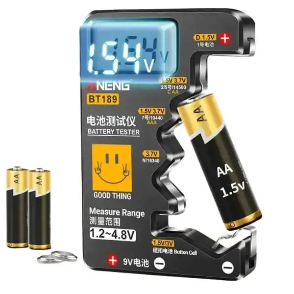 Battery Tester BT189 (Button Cell, AA, AAA, C, D, 9V, 14500, 16340) by 9eight5