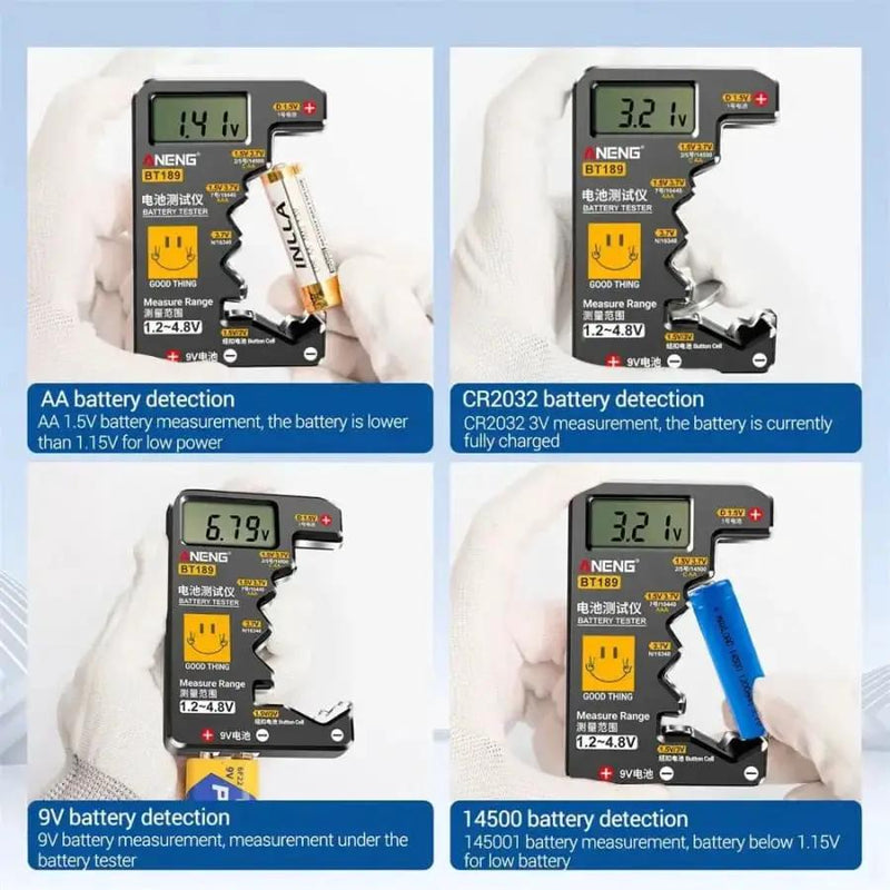Battery Tester BT189 (Button Cell, AA, AAA, C, D, 9V, 14500, 16340) by 9eight5