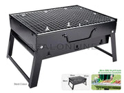 Portable Briefcase-Size Charcoal BBQ Stove Grill - BLACK by dealonline.co.nz