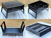 Portable Briefcase-Size Charcoal BBQ Stove Grill - BLACK by dealonline.co.nz