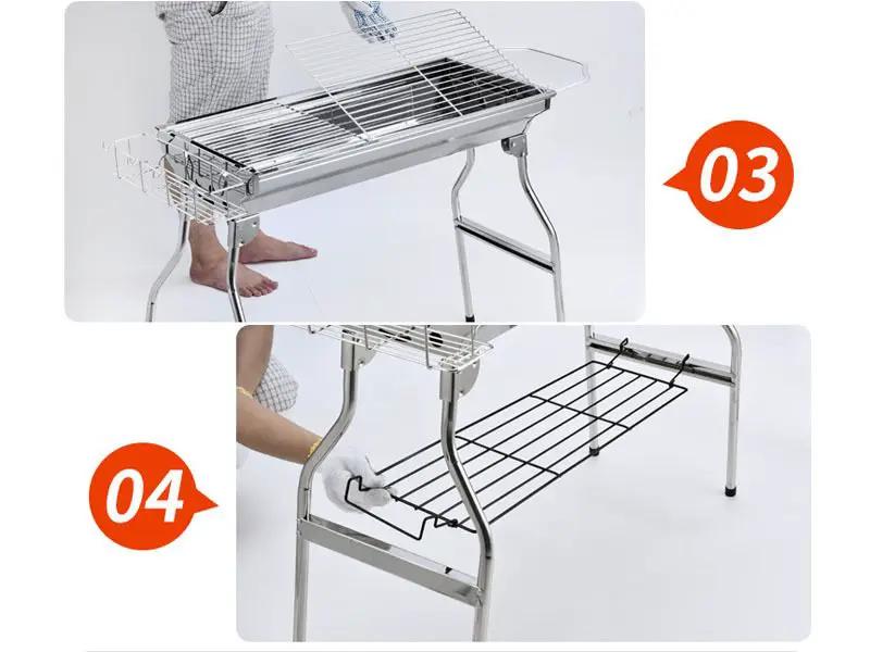 Foldable Stainless Steel BBQ Stove Grill Combo 1 by dealonline.co.nz