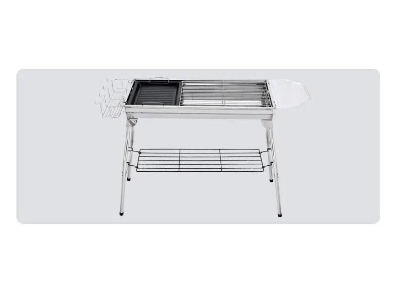 Foldable Stainless Steel BBQ Stove Grill Combo 1 by dealonline.co.nz