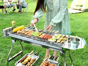 Foldable Stainless Steel BBQ Stove Grill Combo 1 by dealonline.co.nz